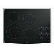 Whirlpool Gold GJC3054R Electric Cooktop, 30in, with Smooth ceramic-glass surface cleans up quickly, Double Dual Element Cooktop, AccuSimmer Element and Hot Surface Indicator Light