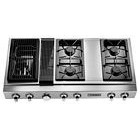 Jenn-Air Pro-Style JGD8348CDP 48 inch Pro-Style Modular Gas Downdraft Range Top with Four 10,000 BTU Burners,  Two 8,000 BTU Burners and Indoor Grilling Capability