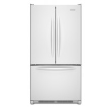 Kitchenaid KBFS20EVWH White Counter Depth French Door Refrigerator, 36in, 19.7 cu.ft, with 4 Adjustable SpillClean Glass Shelves, FreshChill Temp. System, Humidity-Controlled Crispers  White