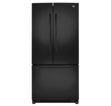 Maytag MFF2258VEB Black French Door Refrigerator, 33in, 22.0 cu.ft, with Dual Temperature Zones, Wide-N-Fresh Deli Drawer, Energy Star, Covered Dairy Compartment and Adjustable Tempered-Glass Shelves Black