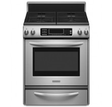 Kitchen Aid YKDRS807SS Stainless Steel Freestanding Duel Fuel Range, 30in, 4.1 cu.ft, with 15,000 BTU Triple Tier Sealed Burner, 12,500 BTU Power Burner, True Convection Oven, Dual Full Surface Grates & Warming Drawer Stainless Steel