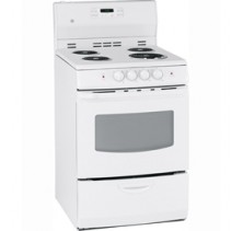 GE JCAP750WMWW White Freestanding Electric Range, 24in, 3.0 cu.ft, with Electronic Oven Controls, Removable One-Piece Drip Bowls and Quick Clean Storage Drawer   White