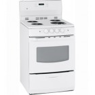 GE JCAP750WM Freestanding Electric Range, 24in, 3.0 cu.ft, with Electronic Oven Controls, Removable One-Piece Drip Bowls and Quick Clean Storage Drawer  