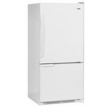 Amana ABB192ZWEW  White Bottom Mount Refrigerator, 30in, 18.5 Cu Ft ,Flat Textured Door ,Electronic Controls ,4 Spillproof Shelves ,Hanging Deli, and Humidity Controlled Crispers  White