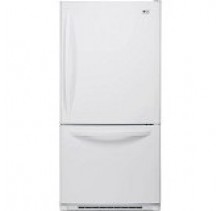 LG LDC22738SW White Bottom Mount Refrigerator, 33 in, 22.4 cu ft Pull-out Tilting Freezer Drawer door, Ice maker in freezer, Digital Read out temp. control, 2 fridge lights and 1 freezer light White