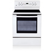 LG LRE3091SW White Freestanding Electric Range, 30 in, 5.6 cu.ft. Blue porcelain oven cavity, All digital intuitive split control, LED (Green) display, Ceran Suprema smooth cooktop; One 9/12 dual (max 3000w) White