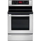 LG LSC5674WS Freestanding Electric Range, 30 in, 5.6 cu.ft. Blue porcelain oven cavity, Smooth Touch Glass Control, Ceran Suprema smooth cooktop; One 9/12 in dual (max 2700w), One 9 in (2500w)