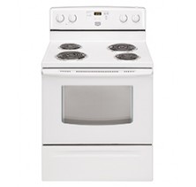Maytag YMER7660WW White Freestanding Electric Range, 30in, 4.8 cu.ft,  with Precision Cooking System with PreciseBake,  Self-cleaning oven with adjustable levels and Two 8" and Two 6" Coil Elements   White