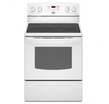 Maytag YMER7662WW White Freestanding Electric Range, 30in, 5.3 cu.ft, with Self Cleaning Oven, Digital Temperature Display, 10"/6" Dual-Choice Element and Storage Drawer White