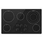 Maytag MEC7636W Electric Cooktop, 36in, with 5 Radiant Elements, 12"/9"/6" Triple-Choice Element, 3,200 Watt Speed Heat Element, Glass Ceramic Surface and Dishwasher Safe Control Knobs