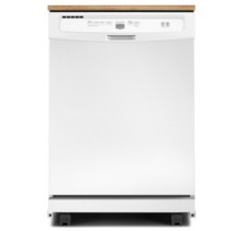 Maytag MDC4809AWW White Portable Dishwasher, 24 1/8 in, 4 Wash Cycles, 3 Wash Options, Hard Food Disposer, Plastic Interior and Silence Rating of 64 dB White