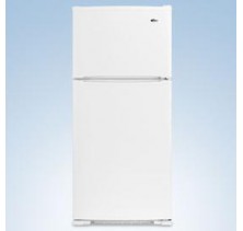 Amana A8RXCGFXW White Top Mount Refrigerator, 28in, 17.6 Cu Ft, Integrated Door Handles, 2Hc Crispers, 2 Full-Width Adj. Spillmizer Glass Shelves,Clear Sliding Meat Pan and 2 Full-Width Door Shelves  White