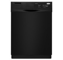 Whirlpool DU1015XTXB Black Dishwasher, 24in, with Energy Star Qualification, 3 Automatic Cycles, 3 Options, 4-Level SheerClean, Direct Feed Wash System, High Temperature Wash Option and Control Lock Black