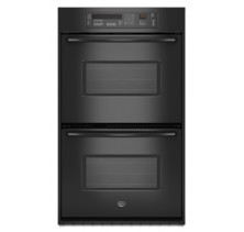 Maytag MEW7630WDB Black Double Wall Oven, 30in, 8.2 cu.ft, with EvenAir True Convection Third Element Oven, Self-Clean, Convection Conversion, Precision Cooking and Hidden Bake Element Black