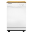 Whirlpool DP1040XTX Portable Dishwasher, 24in, with 5 Automatic Wash Cycles, 12 Place Settings, Super Capacity Tall Tub and 4-Level SheerClean Direct Feed Wash System