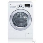 LG WM1355H Compact Washer, 24 in, 2.7 cu ft., with 2.7 cu ft., Direct drive, 9 cycles, 5 temperature levels, built-in heater, sanitary cycle. 1300 RPM, Chrome Door, Stackable