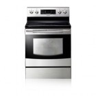 Samsung FE-R500W (FER500W) Freestanding Electric Range, 30 in, 5.9 cu.ft, Convection, Self-Clean, Hidden Bake Element, SteamQuick, Multi-Level Cooking (2 Booster Fans on Top & Bottom)