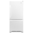 Amana ABB2224WE Bottom Mount Refrigerator, 33in, 21.9 cu.ft, with Flat Textured Door (Reversible) ,Pull Out Drawer ,Electronic Temp Controls ,4 Spillproof Glass Shelves and 2 Hc Crispers 