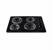 Frigidaire FFEC3005LB Black30in Electric Cooktop, Coil Cooktop Surface, Right Side Controls, 2x8" 2100w Coil Elements, 2x6" 1250w Coil Elements, Lift-up Cooktop, Chrome Drip Bowls Black