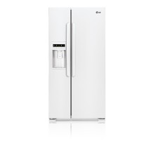 LG LSC23924SW White Side-By-Side Refrigerator, 33 in, 22.9 cu.ft, with Ice & Water Dispenser with Green LED display,  4 Refrigerator Clear Door Bins White