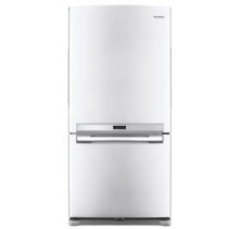 Samsung RB196ACWP White Bottom Mount Refrigerator, 32 1/4in, 17.7 cu.ft,  Drawer w/ EZ-Open Handle Handle, Twin Cooling System with LED Display, Control Buttons, Energy Star, Contour Door and Reversible Door White