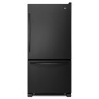 Maytag MBF2258XEB Bottom Mount Refrigerator, 22in,  Pull Out Freezer Drawer, 30% Energy Star, 4 Split (3 Slide Out) Shelves+ Hanging Deli, 3 Door Bins + Dairy, 2 Humidity Controlled Crispers