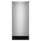 Whirlpool GI15NDXX Freestnading Ice Maker, 15in, with 25 lbs. Ice Storage, 50 lbs. Daily Ice Production, Fast Ice, Electronic Clean Cycle, Flat Reversible Door and Storage Bin w/ Handy Ice Scoop