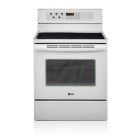 LG LRE5602S Freestanding Electric Range, 30 in,  5.6 cu.ft. Blue porcelain oven cavity, Self Clean, All digital intuitive split control, LED (Green) display, Ceran Suprema smooth cooktop