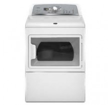 Maytag Bravos MGDX700XW White Front Load Gas Dryer, 27in, 7.4 cu.ft, with 10 Cycles, 5 Temperature Settings, GentleBreeze Drying w/ IntelliDry, EcoConserve, Durable Glass Window and QuietSeries 200 Sound  White