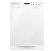 Amana ADB1400AWW White Dishwasher, 24in, with 3 Wash Cycles, Twice as Nice Silverware Baskets, 2 Cup Shelves, 4 Light Item Clips, CleanPlate Wash System and SofSound White