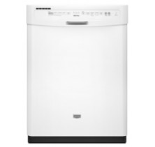 Maytag MDB7749AWW White Dishwasher, 24in, with 14-Place Settings, 5 Cycles, 6 Options, SteamClean, Sensors, NSF Certified, Removable Upper Rack and Energy Star Certified White