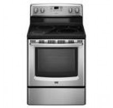 Maytag YMERH770WS Stainless SteelWS  Freestanding Electric Range, 30in, 5.6 cu.ft, with 4 Radiant Elements, EvenAir Convection Oven, Keep Warm Setting and Easy-Roll Storage Drawer Stainless Steel
