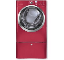 Electrolux EIMGD60JRR Red Hot Red Front Load Gas Steam Dryer, 27 in, 8.0 cu.ft, with Wave-Touch Controls w/LCD Display, Touch-2-Open Door, Reversible Door, Perfect Steam Option, 11 Cycles, 7 Specialty Cycles Red Hot Red