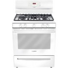 Bosch Evolution 300 Series HGS30 Freestanding Gas Range, 30 in, 5.0 cu.ft, with 5 sealed burners, 5k to 14k BTU, 500 BTU simmer, cast-iron matte grates, porcelain steel cooktop and 3 cooking modes