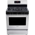 Bosch (HGS30) Evolution 300 Series Free-Standing Gas Range, 5 sealed burners, 5k to 14k BTU, 500 BTU simmer, cast-iron matte grates, porcelain steel cooktop, 5.0 cu.ft oven, 3 cooking modes
