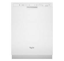 Whirlpool Gold WDF750SAYW White Dishwasher, 24 in, with 15-Place Settings, 5 Wash Cycles, Sensor Cycle, 6 Options, Sani Rinse Option, Stainless Steel Interior and 51 dBA  White