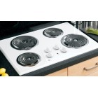 GE JP328 Electric Cooktop, 30in, with Removable One-Piece Drip Bowls, Upfront Controls, Lift Up Cooktop and On indicator Light  