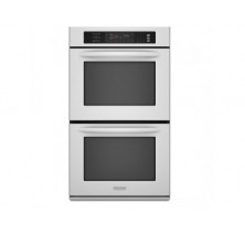 Kitchen Aid KEBS208SWH White Double Wall Oven, 30in, 8.6 cu.ft (Total), with Even-Heat True Convection System in Upper and Lower Oven & Temperature Probe White
