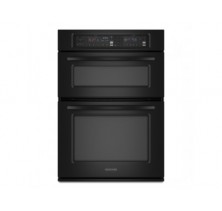Kitchen Aid KEMS308SBL Black Microwave Wall Oven, 30in, 4.3 cu.ft, with Even-Heat True Convection System, Soften and melt microwave cycles, Microwave convection and Crispwave Technology    Black
