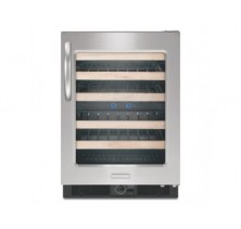 Kitchen Aid KUWS24RSBS Black-on-Stainless / Right Hinge Built In Under Counter Wine Cooler, 24in, Wine Cellar with Five SatinGlide Stainable Extendable Racks, 46-Bottle Capacity & Auto Defrost Black-on-Stainless / Right Hinge