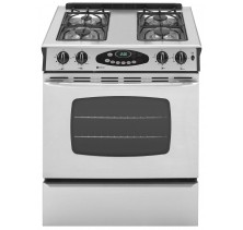 Maytag MGS5752BDS Stainless Steel Slide In Gas Range, 30in, with Precision Touch Electronic Oven Controls, Self-Cleaning Oven, Monochromatic Glass-Front Oven Door, Control Lockout and Sabbath Mode Stainless Steel