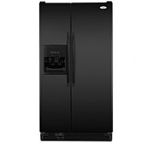 Whirlpool ED2KVEXVB Black Side by Side Refrigerator, 33in, 21.7 cu.ft, with SpillGuard Glass Shelves, Clear Crisper, Adjustable Gallon Door Bins and Dial Controls Black