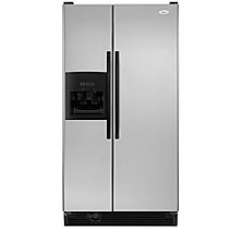 Whirlpool ED2KVEXVL Satina -  Stainless Look Side by Side Refrigerator, 33in, 21.7 cu.ft, with SpillGuard Glass Shelves, Clear Crisper, Adjustable Gallon Door Bins and Dial Controls Satina -  Stainless Look