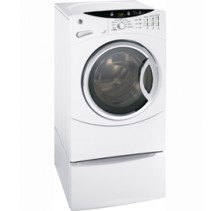 GE GCVH6800JWW White Front Load Washer, 27in, 4.0 cu.ft, with Speed Wash Cycle, Internal Water Heater, Stainless Steel Basket, 5 Wash / Rinse Temperatures, including Sanitization and Energy Star Certified   White