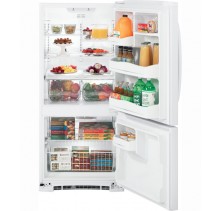 GE GBSC0HBXWW White Bottom Mount Refrigerator, 20.3 cu.ft. with NeverClean Condenser, Upfront Temperature Controls, FrostGuard technology and Energy Star Qualified    White