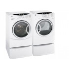 GE Energy Star GCVH6400JWW 3.8 IEC Cu. Ft. Washer and GE PCVH640EJWW 27'' Electric Dryer