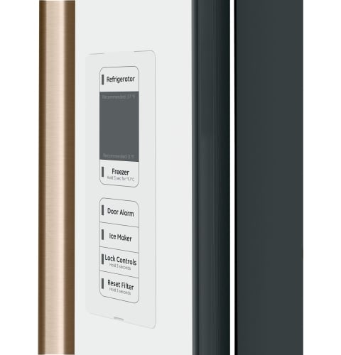 In-the-door controls with actual temperature display