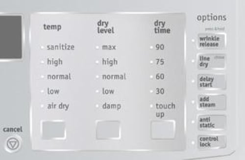 Timed Dry Cycles - CFRE1001PW Timed Dry Cycles - CFRE1001PW