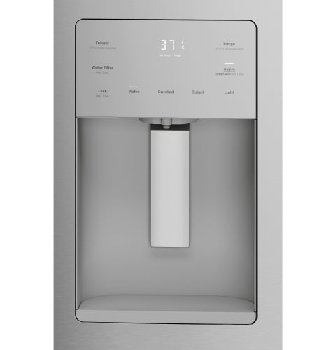 External controls with actual temperature display, child lock and door alarm - GFE26JYMFS