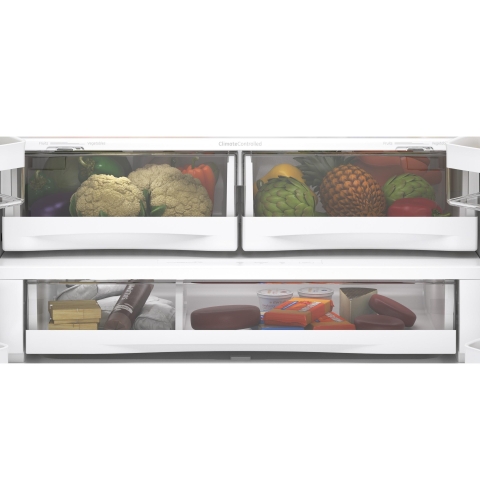 Two humidity-controlled drawers and full-width drawer with LED light - GYE22GMNES